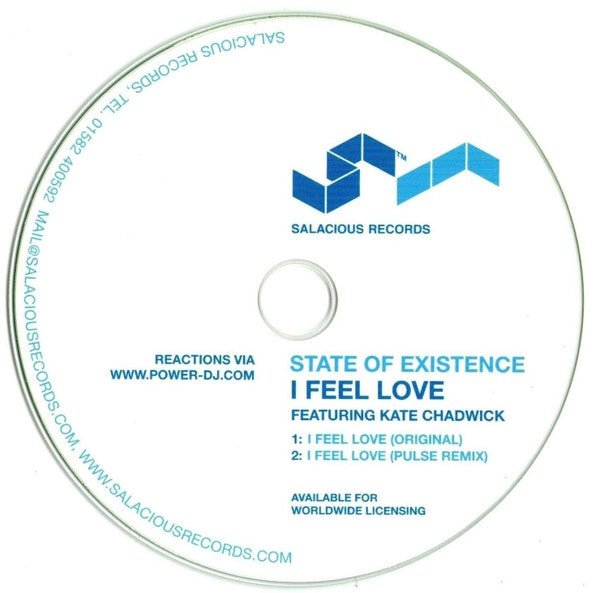 State Of Existence : I Feel Love (CDr, Single, Promo)