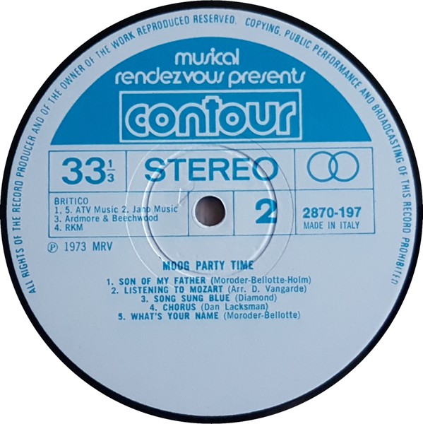 Unknown Artist : Moog Party Time (LP)