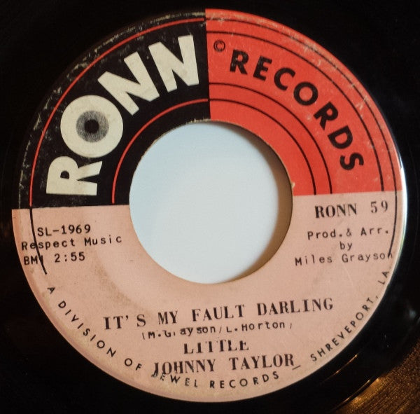Little Johnny Taylor : It's My Fault Darling (7", Single)