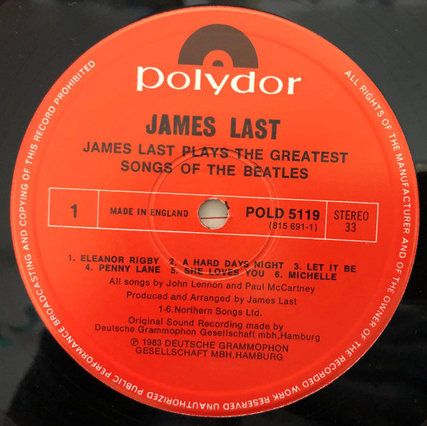 James Last : Plays The Greatest Songs Of The Beatles (LP, Album, RE)
