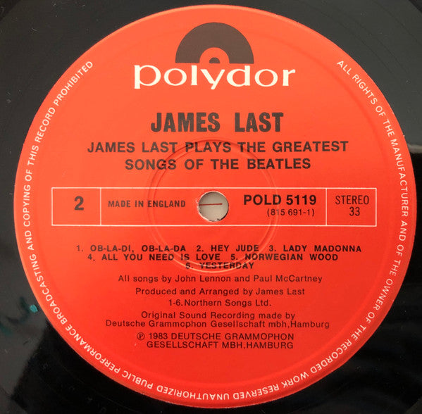 James Last : Plays The Greatest Songs Of The Beatles (LP, Album, RE)