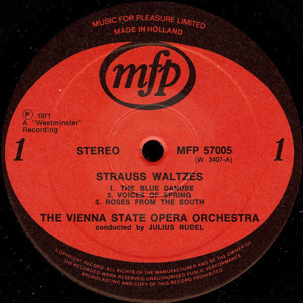 Orchester Der Wiener Staatsoper Conducted By Julius Rudel : Strauss Waltzes (LP, NL )