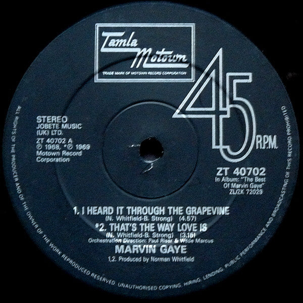 Marvin Gaye : I Heard It Through The Grapevine (12", Single)