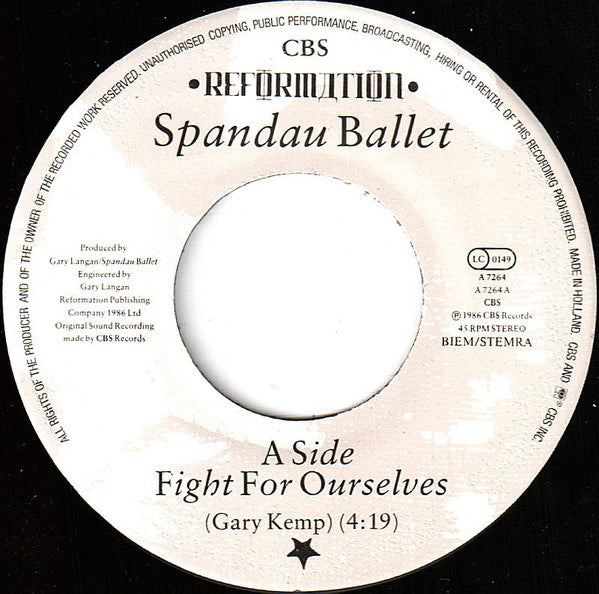 Spandau Ballet : Fight For Ourselves (7", Single)