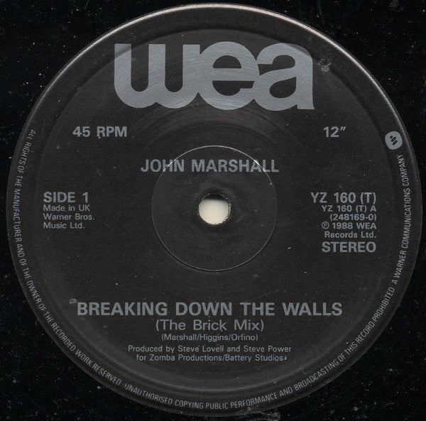 John Marshall (8) : Breaking Down The Walls (12")