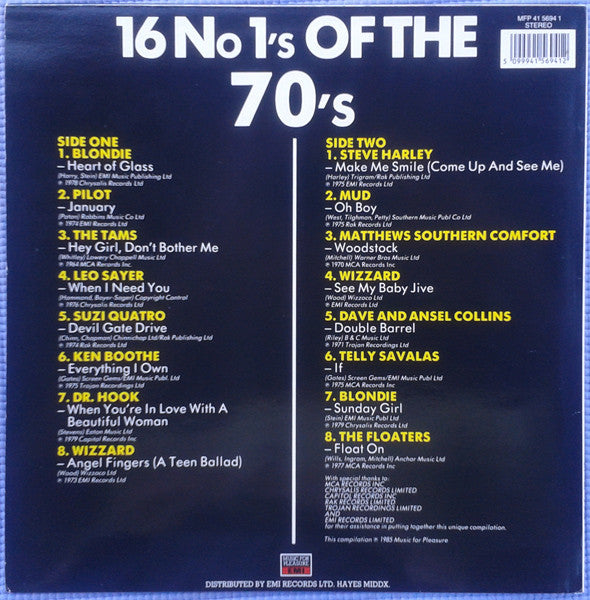 Various : 16 No 1's Of The 70's (LP, Comp)