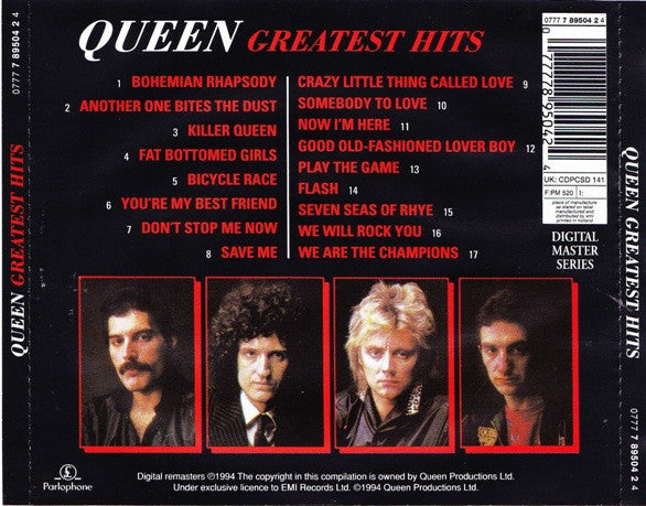 Queen : Greatest Hits (CD, Comp, RE, RM)