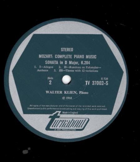 Wolfgang Amadeus Mozart, Walter Klien : Complete Piano Music Vol. 2 (LP)
