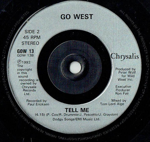 Go West : We Close Our Eyes '93 (7", Single)