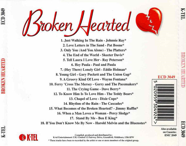 Various : Broken Hearted - 18 Classic Tearjerkers (CD, Album, Comp)
