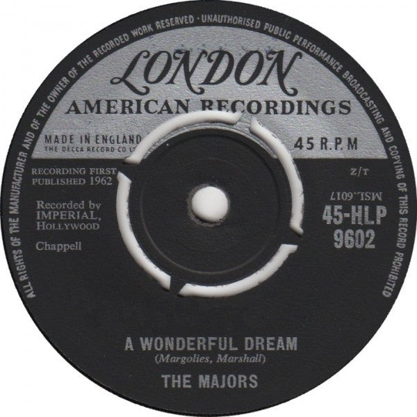 The Majors : A Wonderful Dream / Time Will Tell (7")