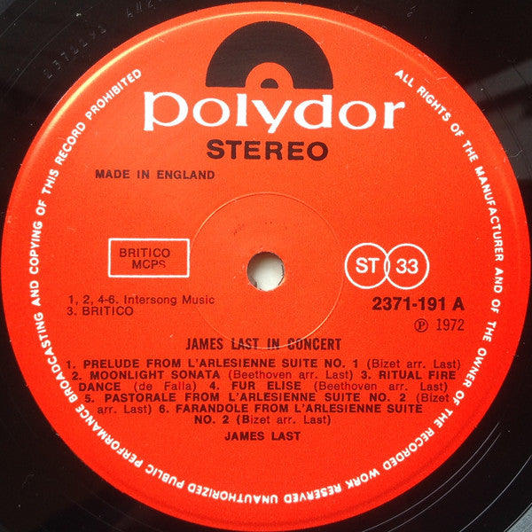 James Last : James Last In Concert  (LP, Album)