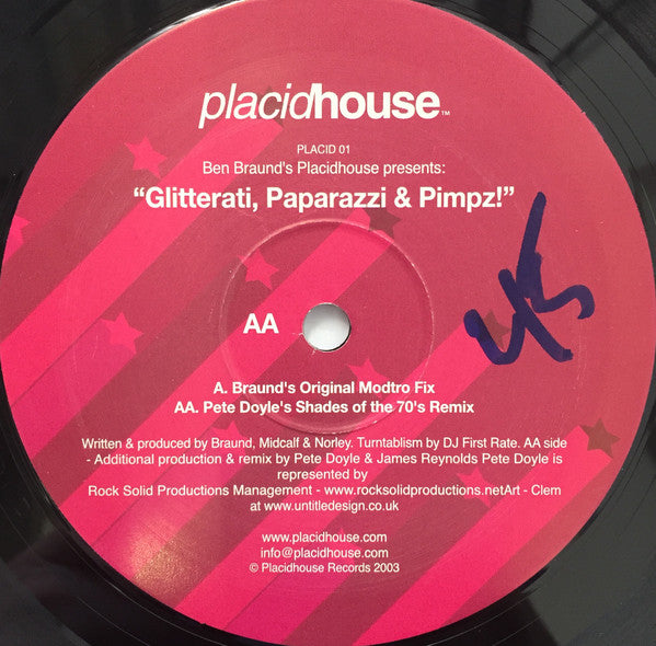 Placidhouse : Glitterati, Paparazzi & Pimpz! (12")