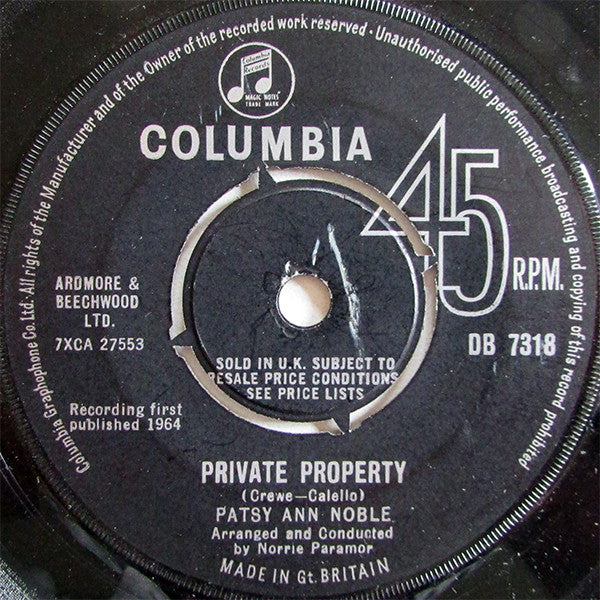 Patsy Ann Noble : Private Property (7", Single)