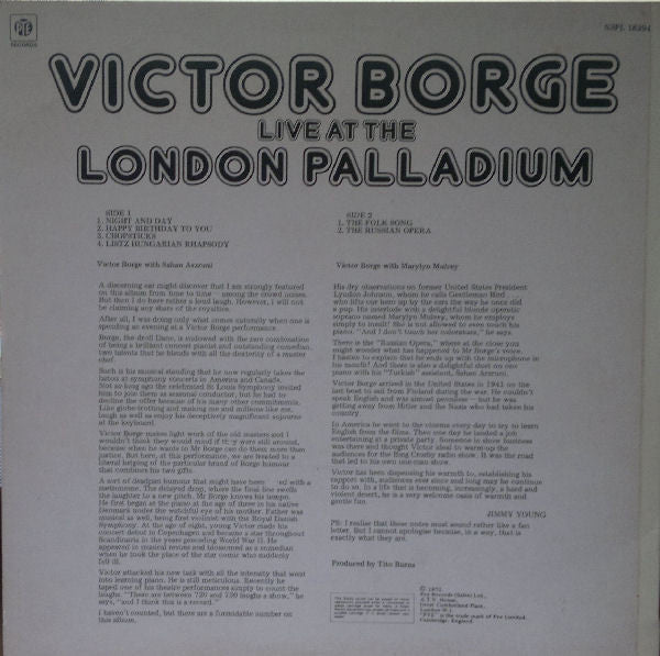 Victor Borge (2) : Victor Borge Live At The London Palladium (LP, Album)