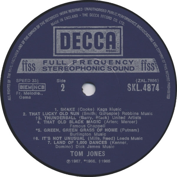Tom Jones : Tom Jones Live! At The Talk Of The Town (LP, Album, RP)