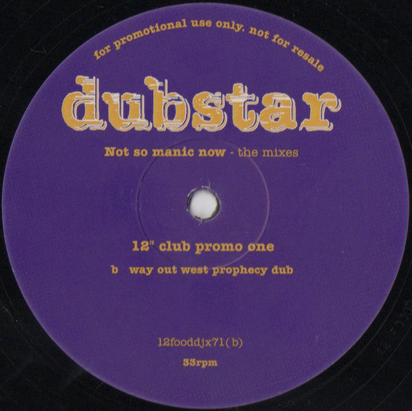 Dubstar (2) : Not So Manic Now - The Mixes (2x12", Promo)