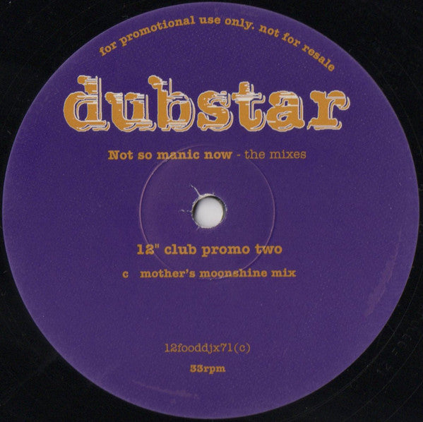 Dubstar (2) : Not So Manic Now - The Mixes (2x12", Promo)