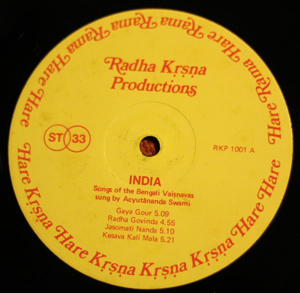 Acyutananda Swami : India (LP, Eng)