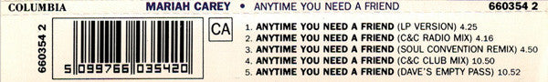 Mariah Carey : Anytime You Need A Friend (CD, Single)
