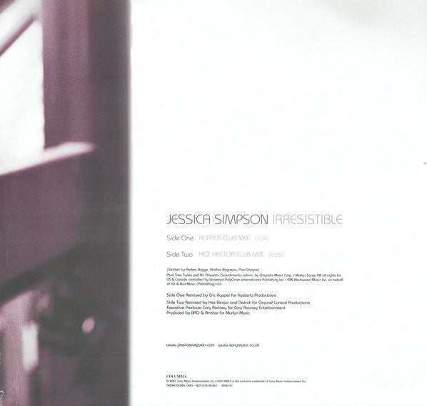 Jessica Simpson : Irresistible (12", Promo)