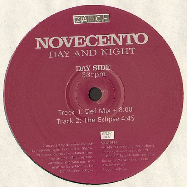 Novecento : Day And Night (Morales And Rapino Brothers Remixes) (2x12", Ltd, Promo)