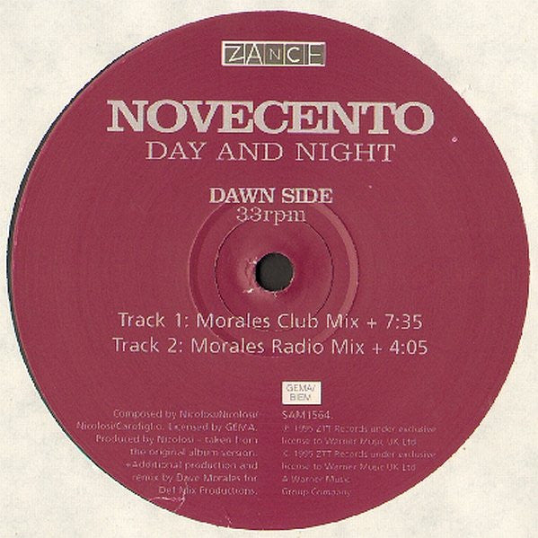 Novecento : Day And Night (Morales And Rapino Brothers Remixes) (2x12", Ltd, Promo)