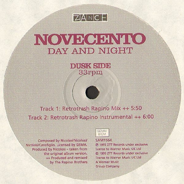 Novecento : Day And Night (Morales And Rapino Brothers Remixes) (2x12", Ltd, Promo)