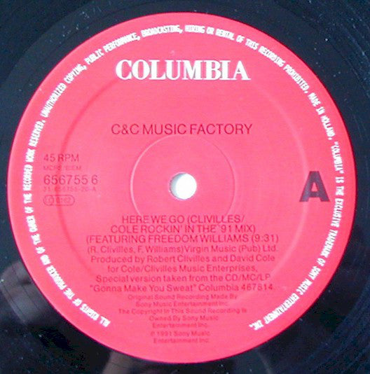 C + C Music Factory Featuring Freedom Williams : Here We Go (12")