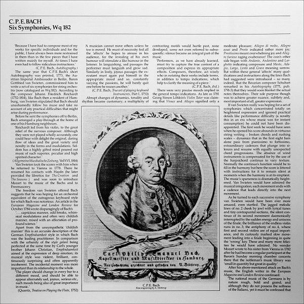 Carl Philipp Emanuel Bach - The Academy Of Ancient Music, Christopher Hogwood : 6 Symphonies, Wq. 182 (LP, Album, RE, RM)