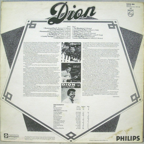Dion (3) : Dion's Greatest Hits (LP, Comp)
