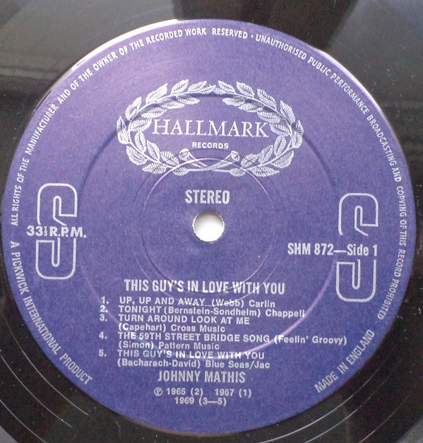 Johnny Mathis : This Guy's In Love With You (LP, RE)