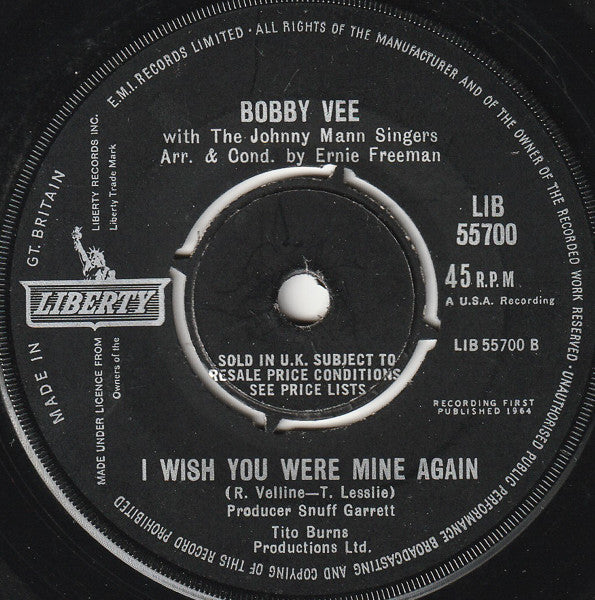 Bobby Vee : Hickory, Dick And Doc (7", Single)