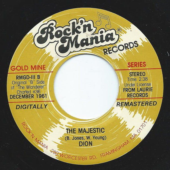 Dion (3) : Dion And The Belmonts Medley / The Majestic (7", RE, RM)
