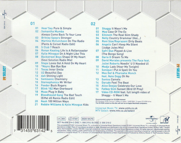 Various : MTV Select - 37 Of The Best MTV Select Chart Toppers (CD, Comp + CD, Comp, Enh)