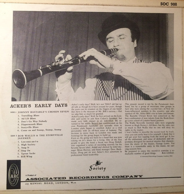 Acker Bilk With Johnny Bastable's Chosen Seven / BOb Wallis And His Storyville Jazzmen : Mister Acker Bilk Plays "My Early Days" (LP, Album)