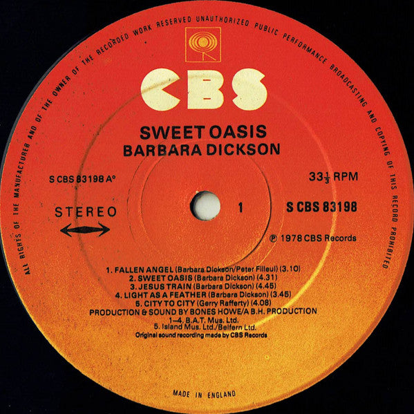Barbara Dickson : Sweet Oasis (LP, Album)