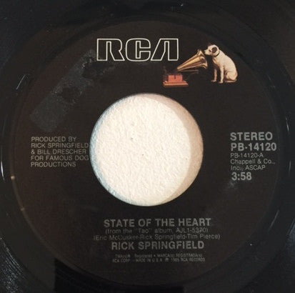Rick Springfield : State Of The Heart (7", Single)