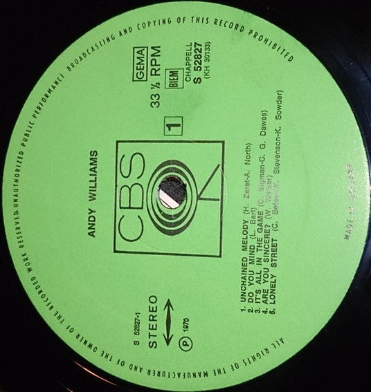 Andy Williams : Andy Williams (LP, Comp)