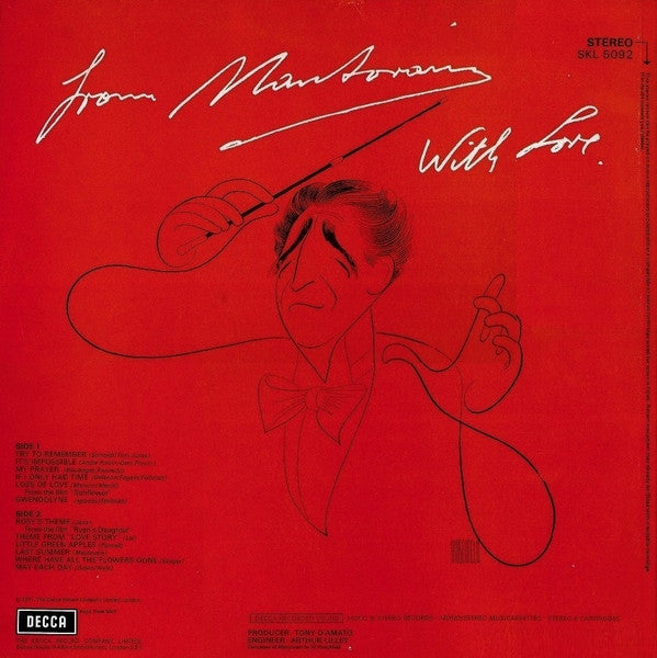 Mantovani And His Orchestra : From Mantovani With Love (LP, Album)