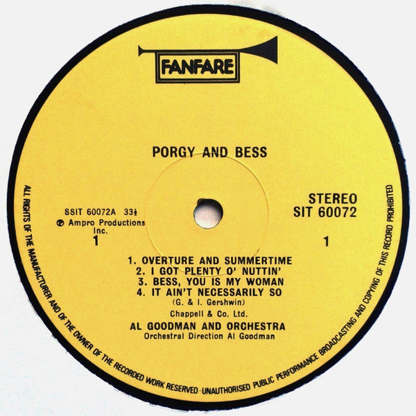 Al Goodman And His Orchestra : Porgy & Bess (LP, Album)