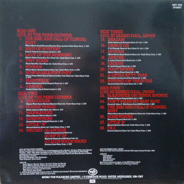 The Shadows : The Shadows Live (2xLP, Comp, RE)