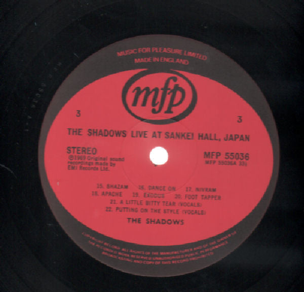 The Shadows : The Shadows Live (2xLP, Comp, RE)