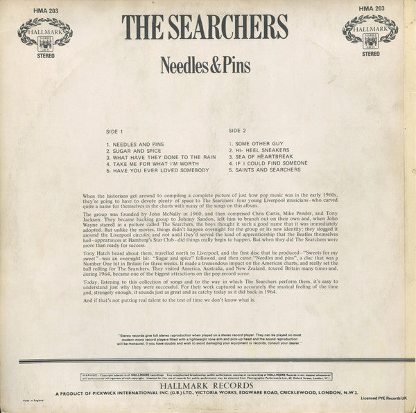 The Searchers : Needles & Pins (LP, Comp, RM)