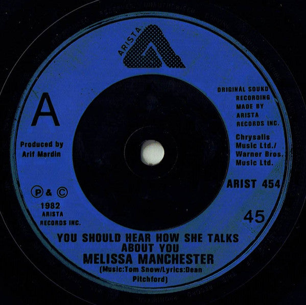 Melissa Manchester : You Should Hear How She Talks About You (7", Single, Blu)