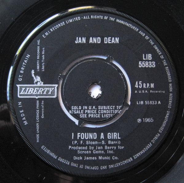 Jan & Dean : I Found A Girl (7", Single)