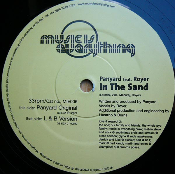 Panyard Featuring Brian Royer : In The Sand (12")