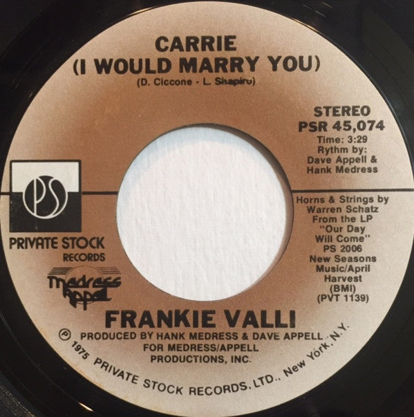 Frankie Valli : Fallen Angel (7", Single)