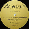 La Esencia : Because Of You (12")