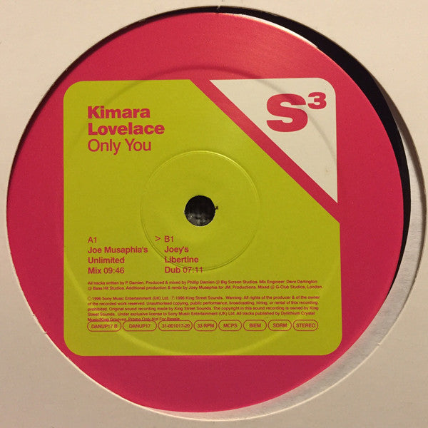 Kimara Lovelace : Only You (Joey Musaphia Mixes) (12", Promo)